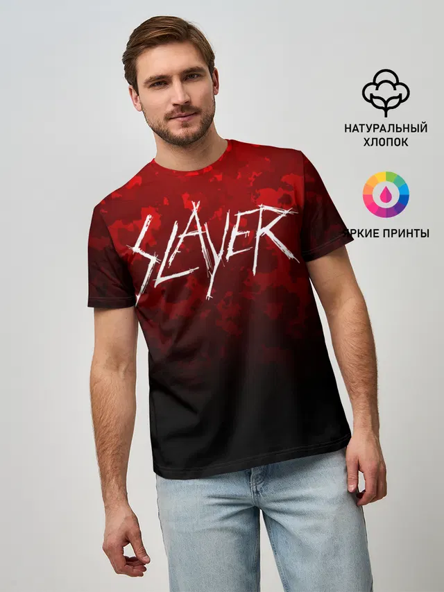 Мужская базовая футболка с принтом «Slayer»