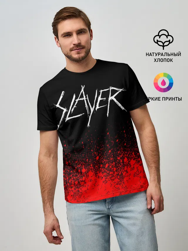 Мужская базовая футболка с принтом «Slayer»