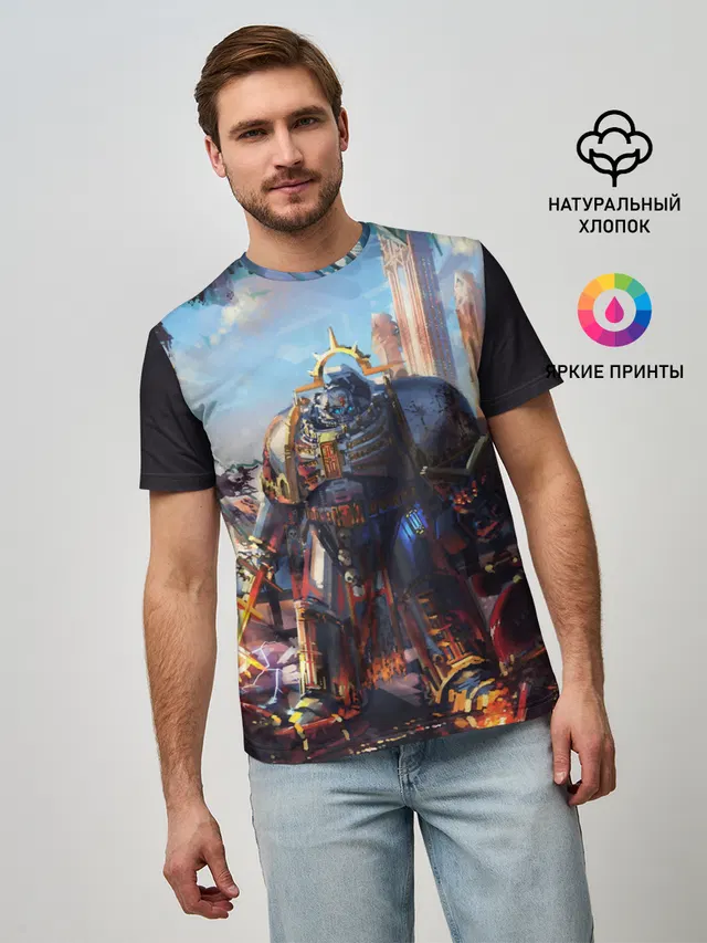 Мужская базовая футболка с принтом «Grey Knight — WARHAMMER 40K»