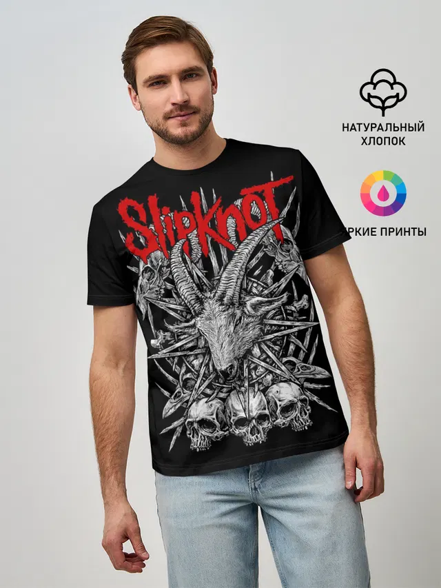 Мужская базовая футболка с принтом «Slipknot»