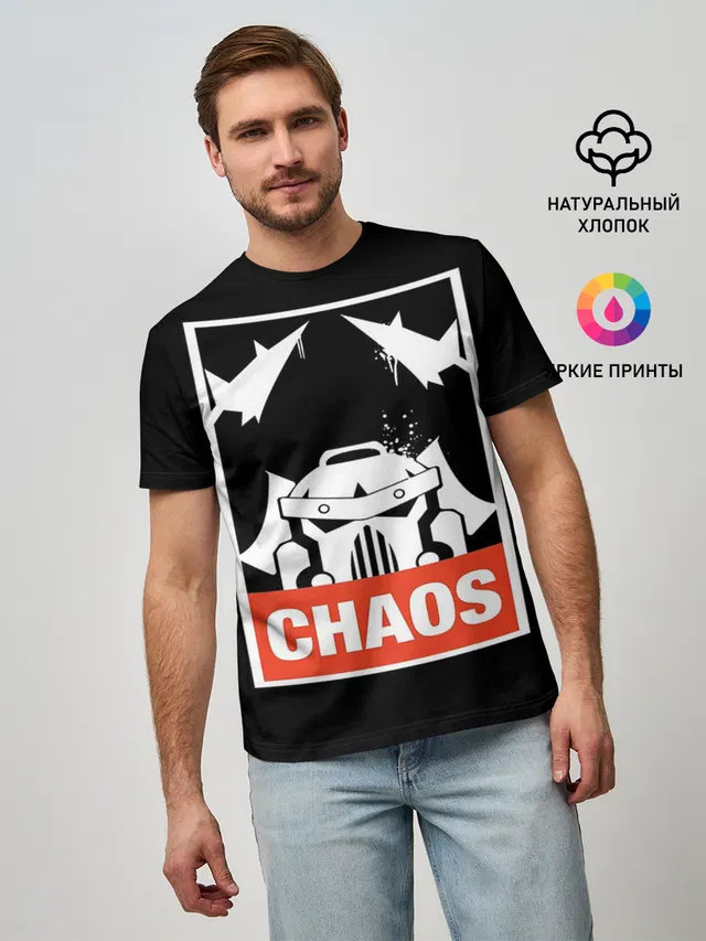 Мужская базовая футболка с принтом «Chaos Space Marines»