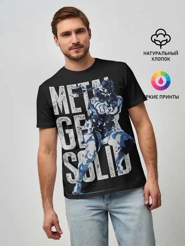 Мужская базовая футболка с принтом «Metal Gear»