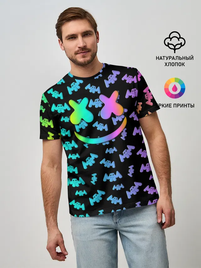Мужская базовая футболка с принтом «logo»