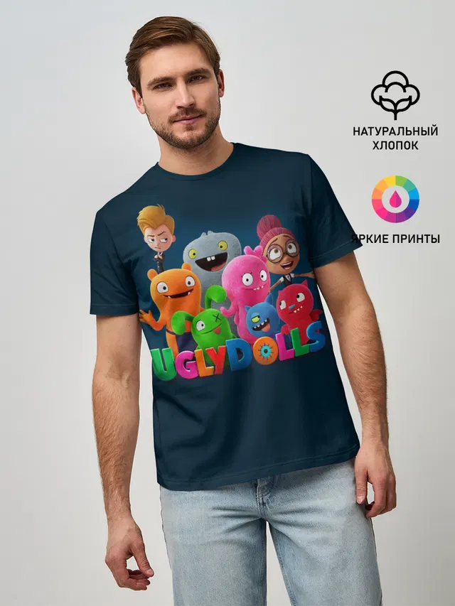 Мужская базовая футболка с принтом «UglyDolls. Куклы с характером»