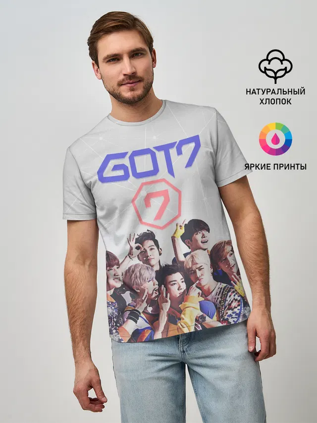 Мужская базовая футболка с принтом «GOT7»