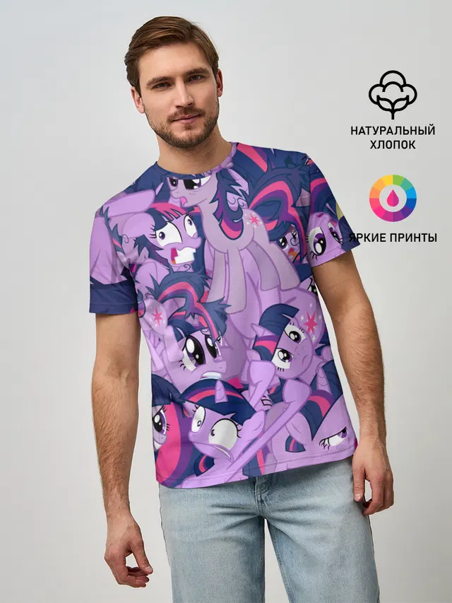 Мужская базовая футболка с принтом «PATTERN PONY»