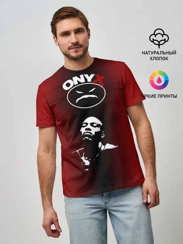 Мужская базовая футболка с принтом «Зарубежные — Onyx»