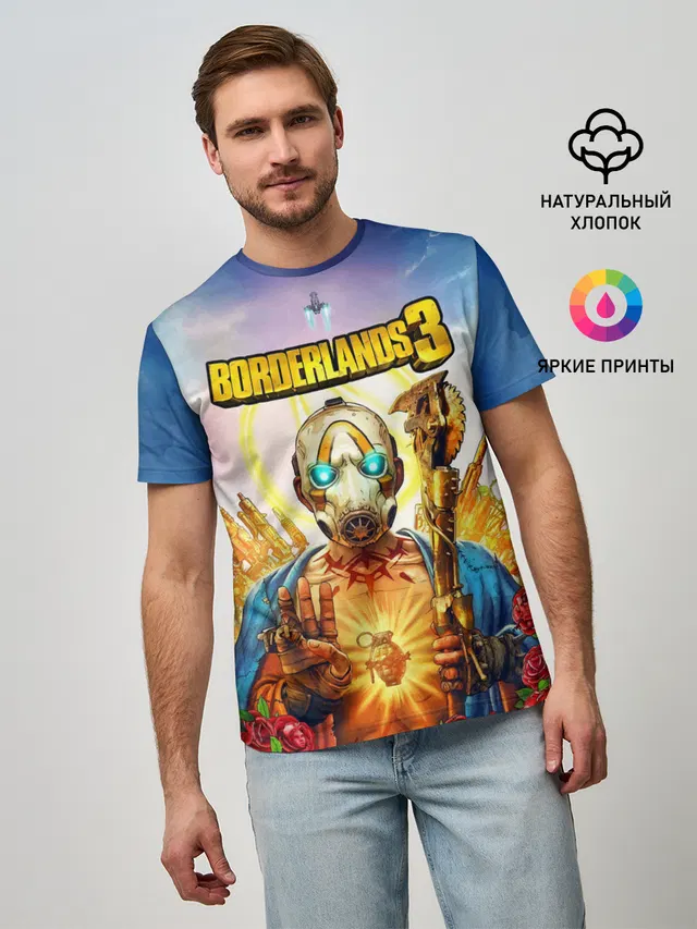 Мужская базовая футболка с принтом «Разные игры — BORDERLANDS 3»