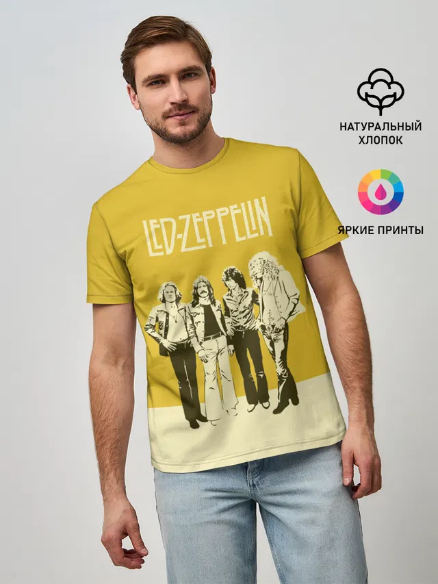 Мужская базовая футболка с принтом «Led Zeppelin»
