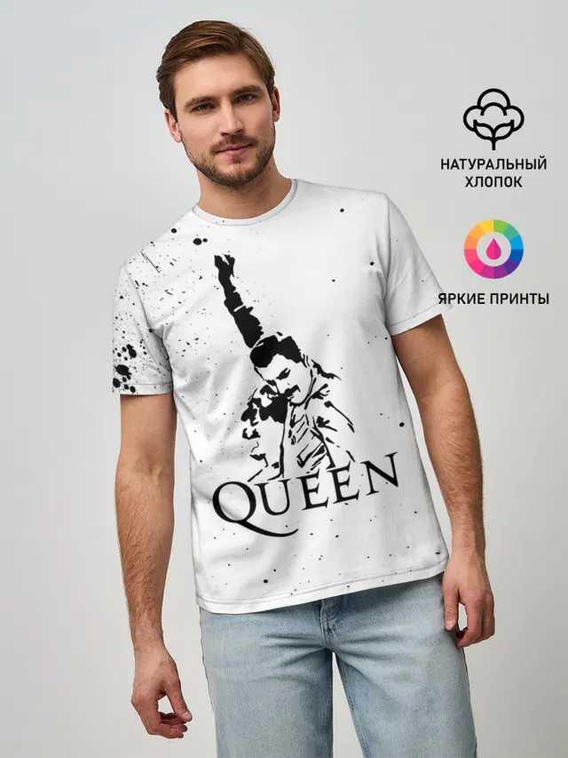 Мужская базовая футболка с принтом «Freddie Mercury»