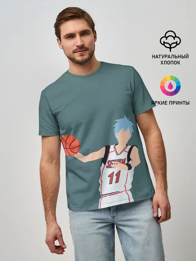 Мужская базовая футболка с принтом «Tetsuya Kuroko»