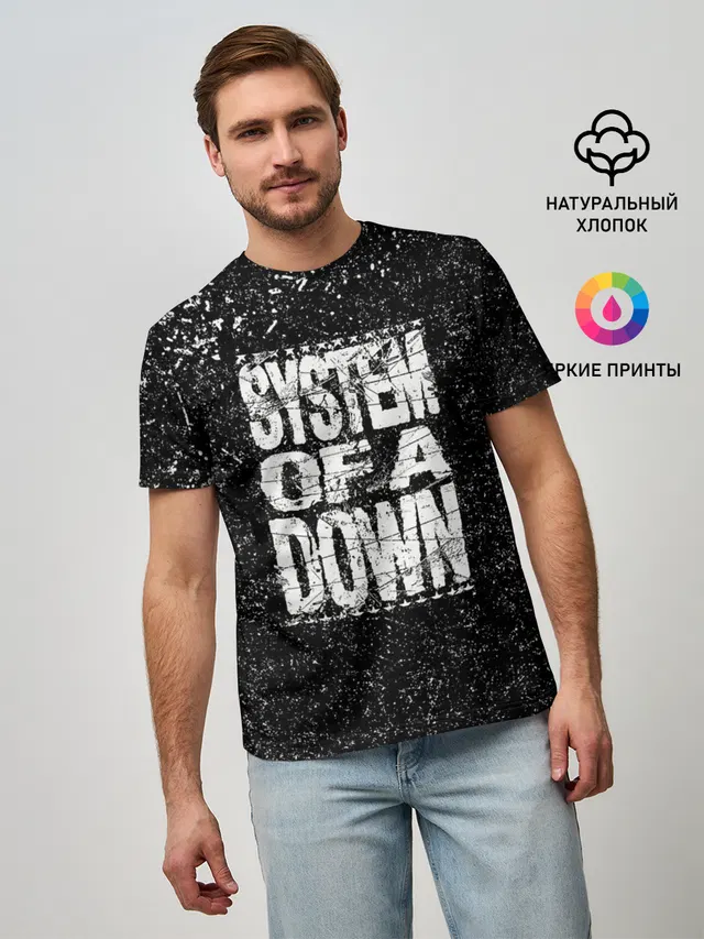 Мужская базовая футболка с принтом «System of a Down»