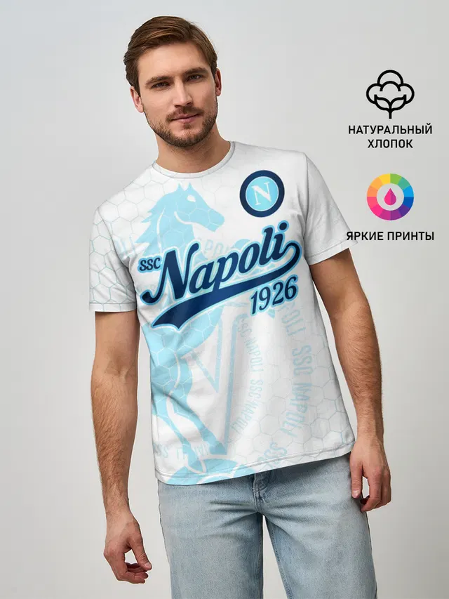 Мужская базовая футболка с принтом «Napoli»