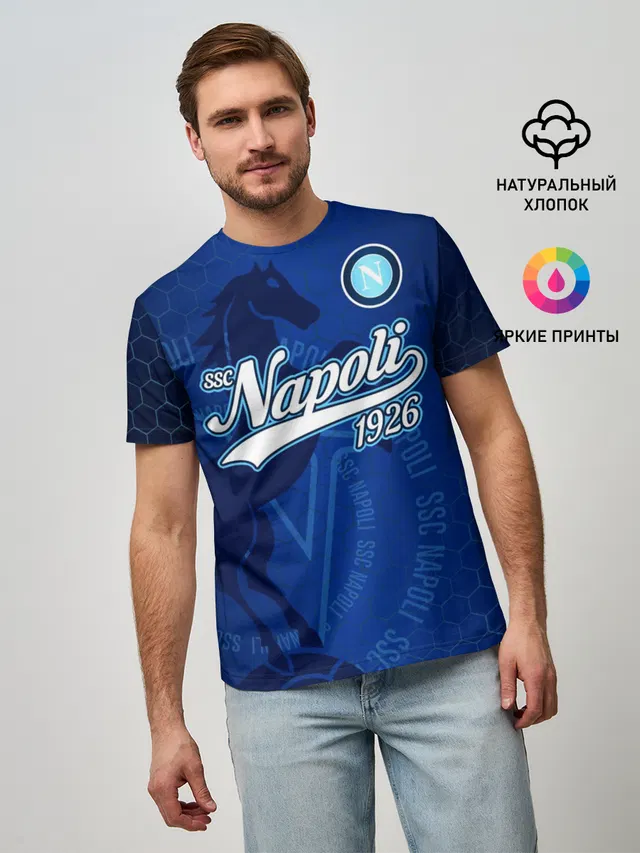 Мужская базовая футболка с принтом «Napoli»