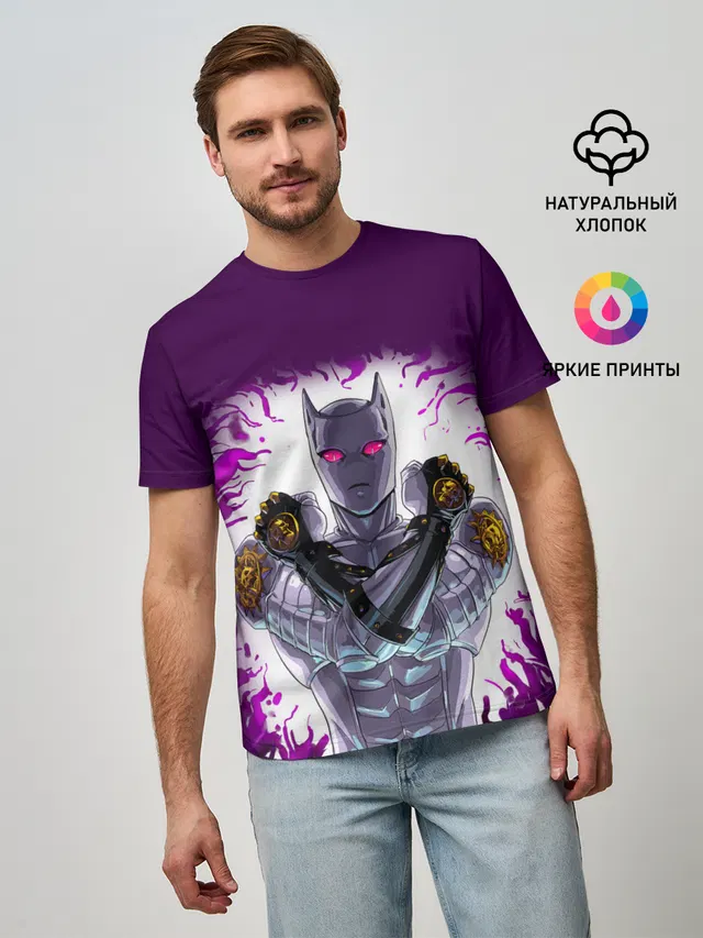 Мужская базовая футболка с принтом «ДжоДжо — JJBA Killer Queen»