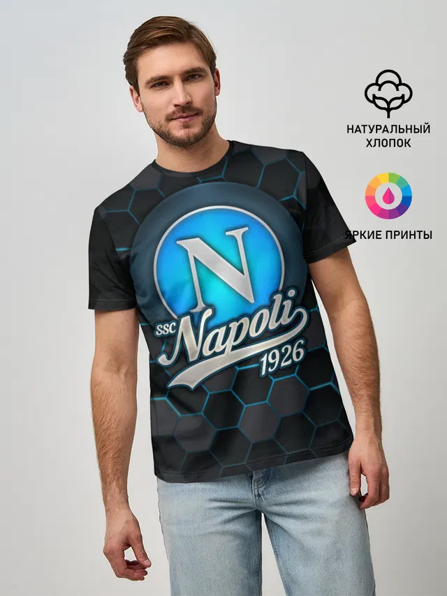 Мужская базовая футболка с принтом «Napoli»