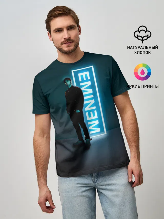 Мужская базовая футболка с принтом «Eminem»