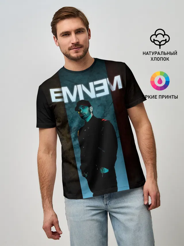 Мужская базовая футболка с принтом «Eminem»