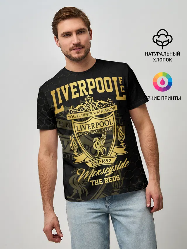 Мужская базовая футболка с принтом «Merseyside»