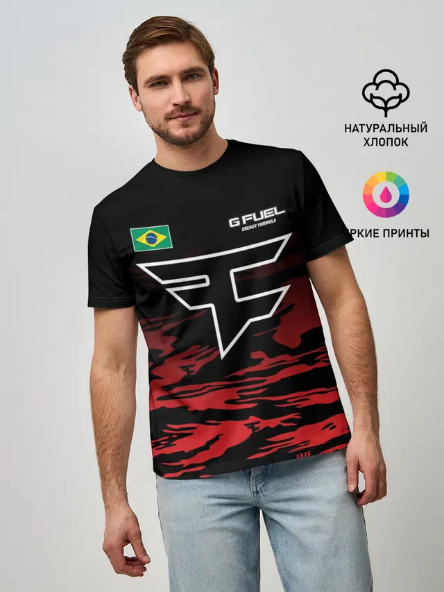 Мужская базовая футболка с принтом «Counter-Strike — cs:go - FaZe Clan»