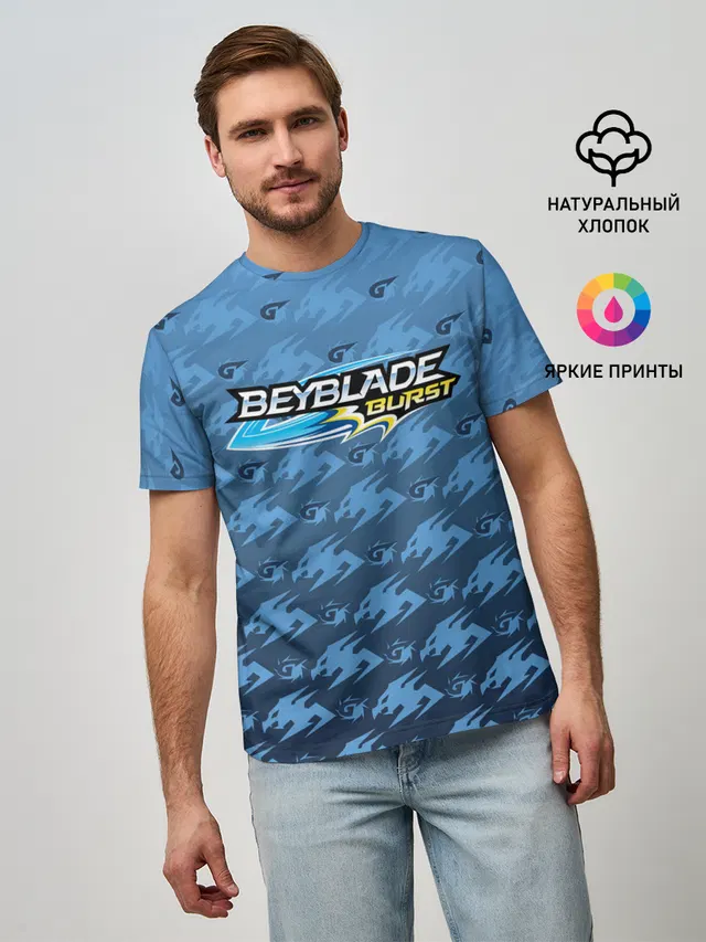 Мужская базовая футболка с принтом «Beyblade Burst»