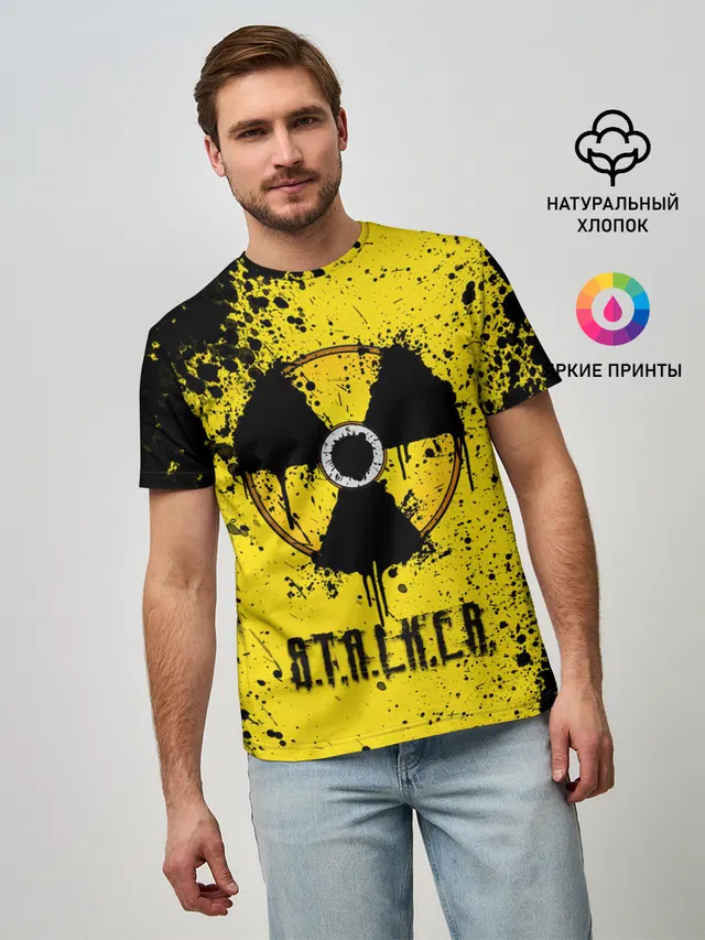 Мужская базовая футболка с принтом «Stalker»