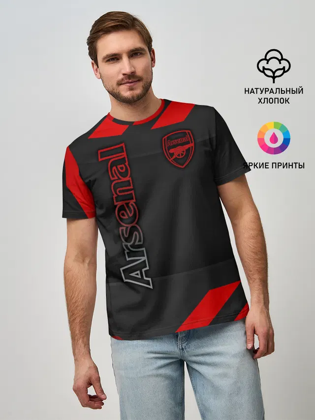 Мужская базовая футболка с принтом «Арсенал — Arsenal F.C.»