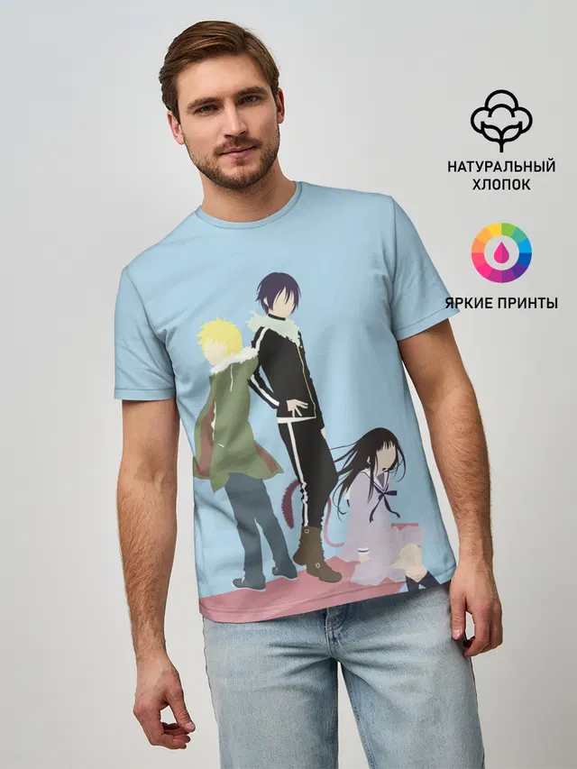 Мужская базовая футболка с принтом «Yato, Yukine & Hiyori»