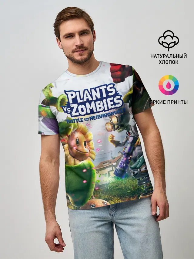 Мужская базовая футболка с принтом «Peashooter»