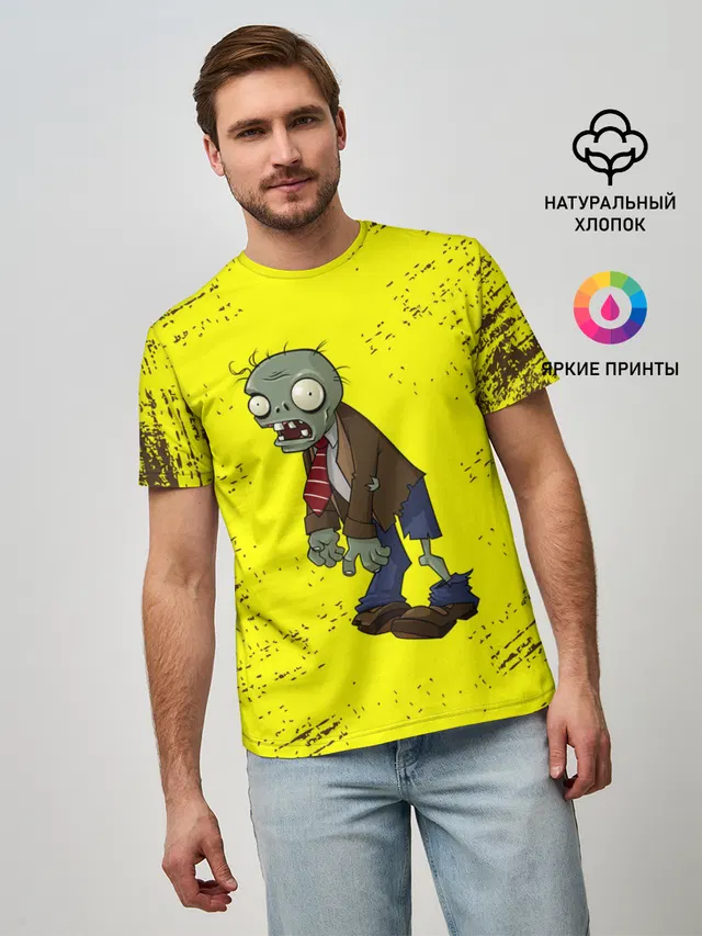 Мужская базовая футболка с принтом «Zombie»