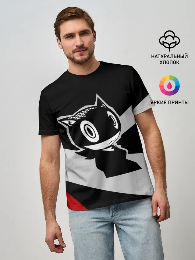 Мужская базовая футболка с принтом «Persona 5 — Morgana»