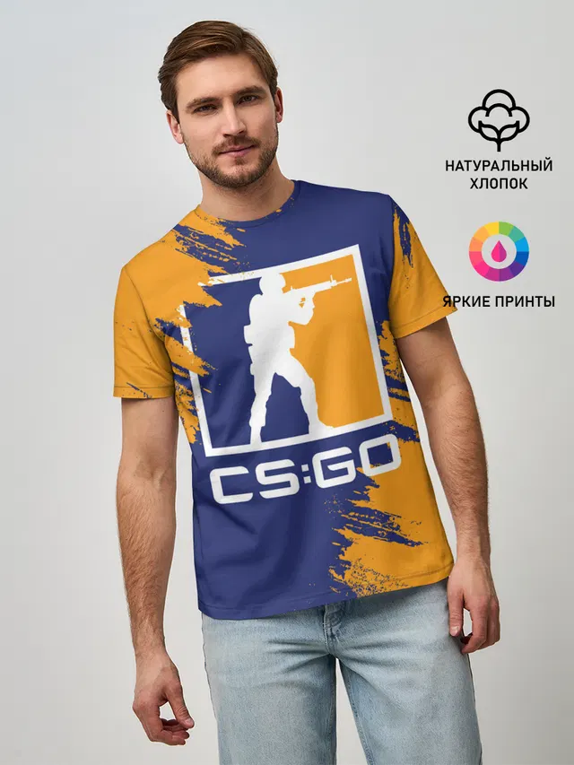 Мужская базовая футболка с принтом «Counter-Strike — CS:GO»