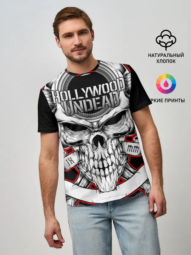 Мужская базовая футболка с принтом «skull»