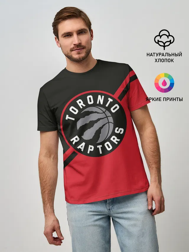 Мужская базовая футболка с принтом «НБА — Toronto Raptors BR»