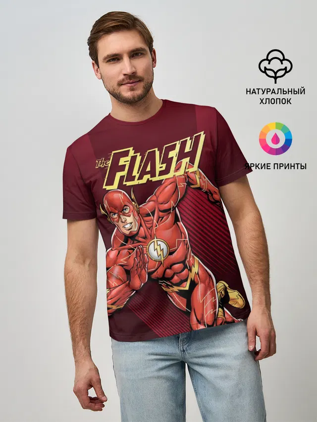 Мужская базовая футболка с принтом «Флэш — The Flash»