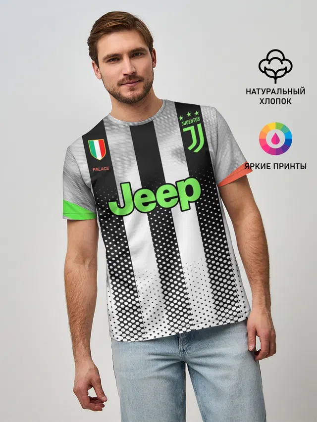 Мужская базовая футболка с принтом «Ювентус — Ronaldo 19-20 Palace edition»