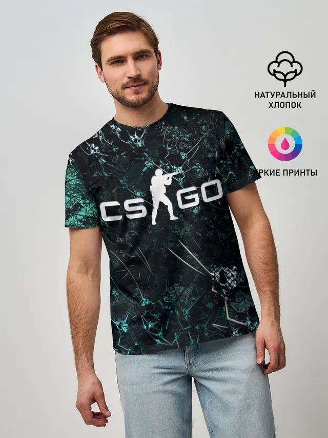 Мужская базовая футболка с принтом «Counter-Strike — CS GO»
