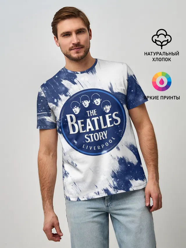 Мужская базовая футболка с принтом «The Beatles Story»