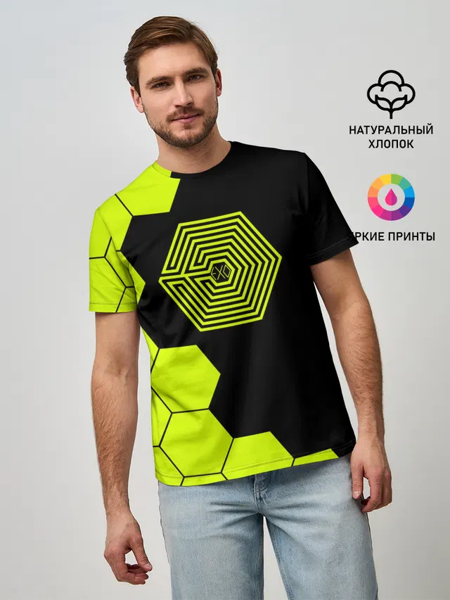 Мужская базовая футболка с принтом «Exo»