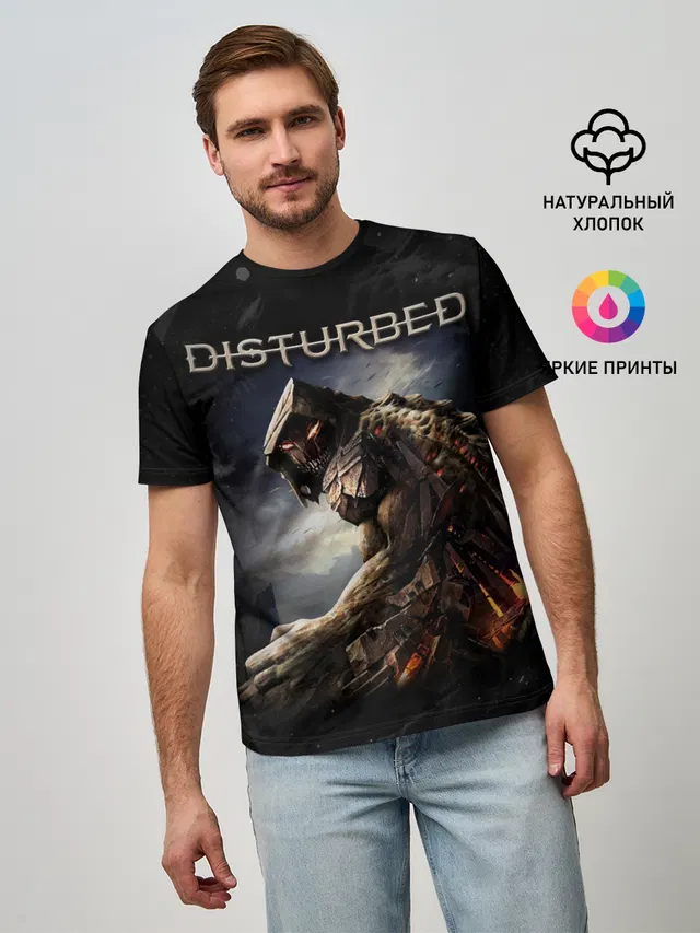 Мужская базовая футболка с принтом «Disturbed»