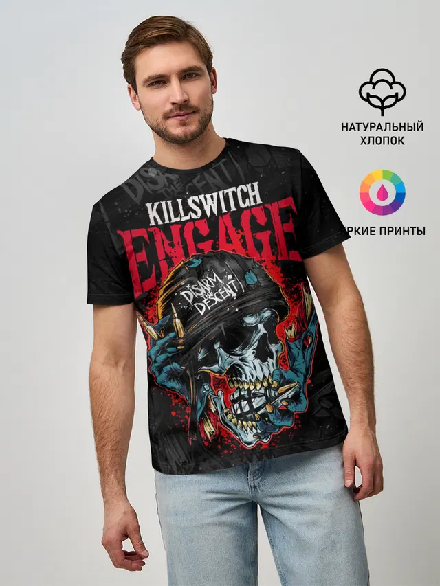 Мужская базовая футболка с принтом «Разный рок — Killswitch Engage»