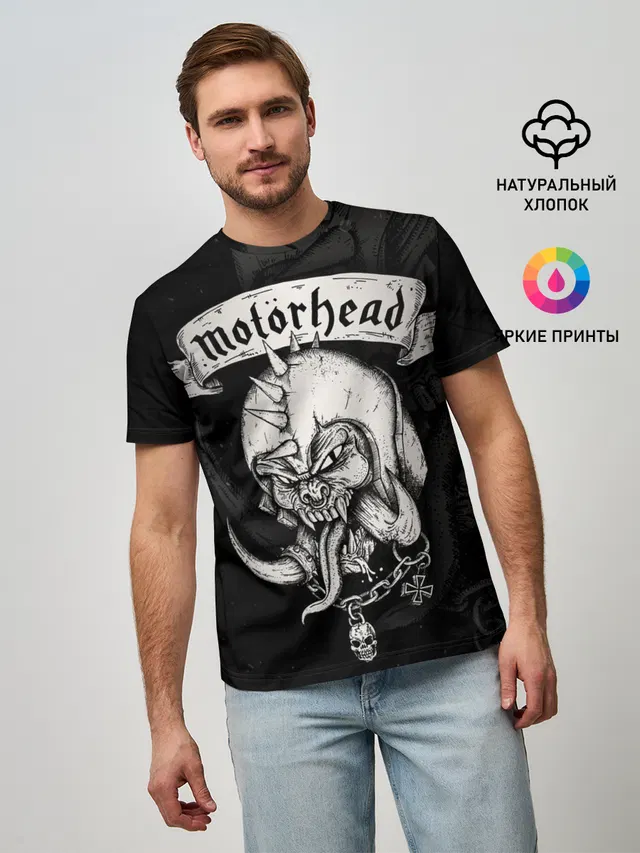 Мужская базовая футболка с принтом «Motorhead»