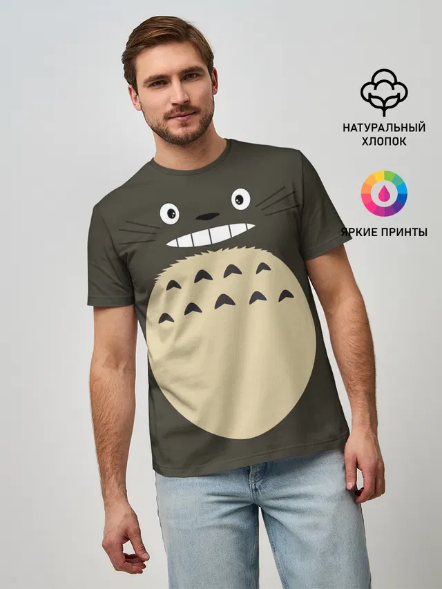 Мужская базовая футболка с принтом «Тоторо — Totoro»