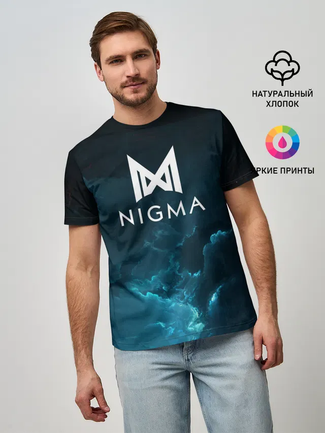 Мужская базовая футболка с принтом «Dota2 — Nigma»