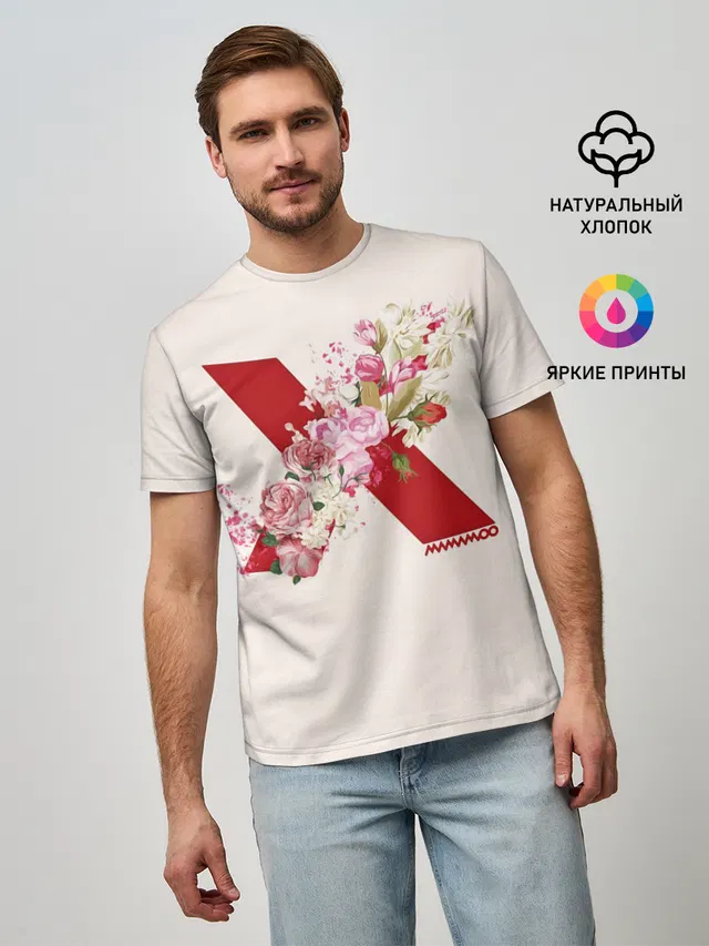 Мужская базовая футболка с принтом «Mamamoo»