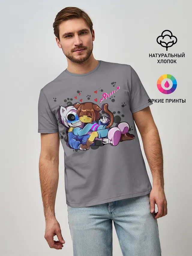 Мужская базовая футболка с принтом «Undertale»