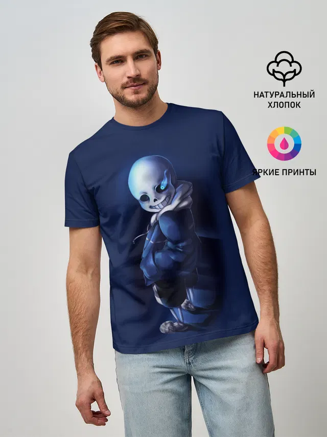 Мужская базовая футболка с принтом «Skeleton»