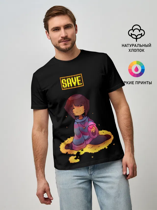 Мужская базовая футболка с принтом «Undertale — UNDERTALE FRISK»