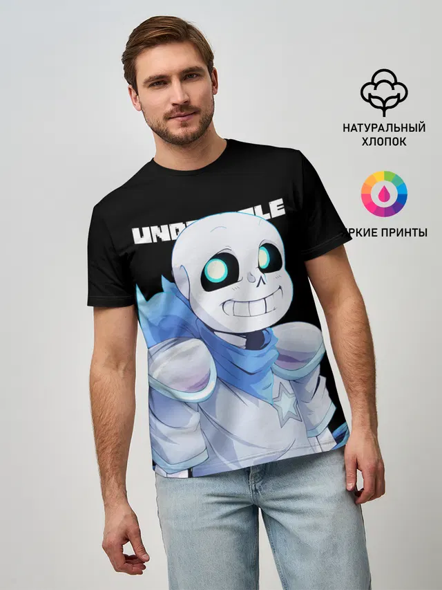 Мужская базовая футболка с принтом «Skeleton»