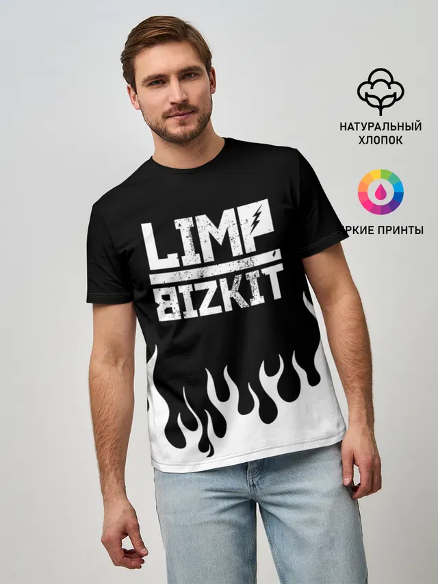 Мужская базовая футболка с принтом «Limp Bizkit»